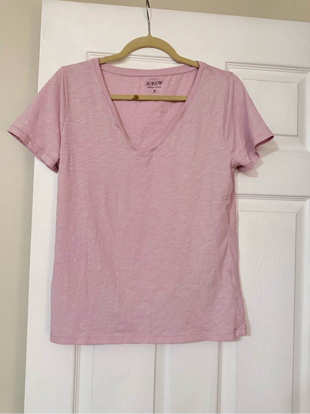 J. Crew Light Pink V-Neck Short Sleeve Tee